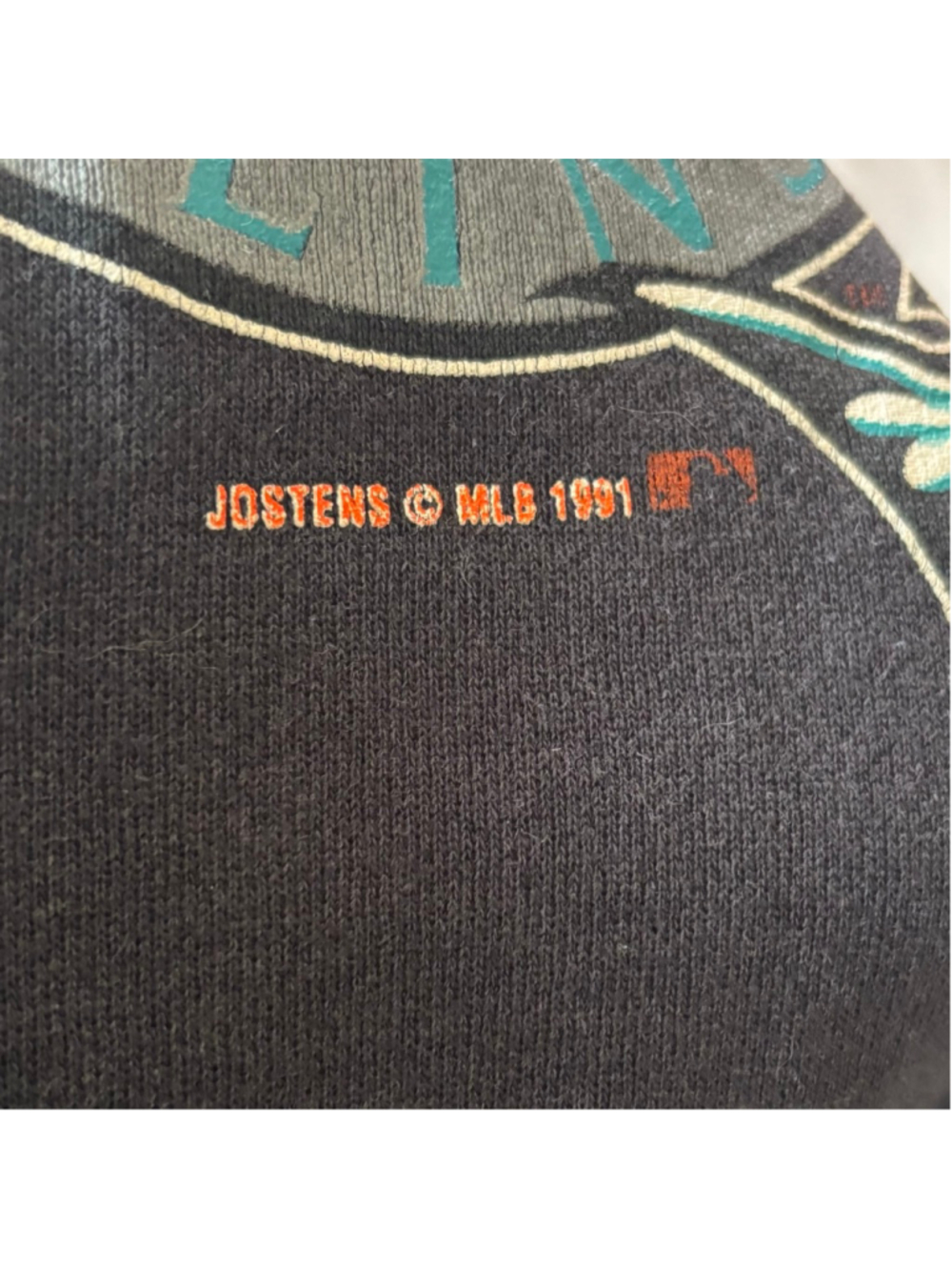 Vintage Florida Marlins Crewneck Sweatshirt Mens XL Black 1991 - Picture 4 of 4